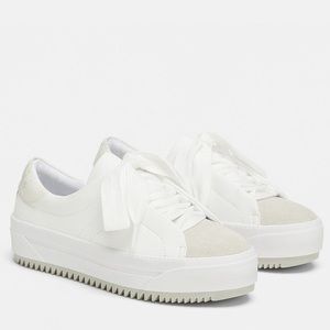 Zara | Shoes | Zara White Snake Platform Sneakers Trainers 38 | Poshmark